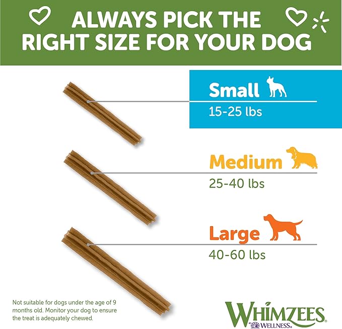 WHIMZEES by Wellness Value Box Natural Dental Chews for Dogs, Long Lasting Treats, Grain-Free, Freshens Breath, Small Breed, 89 count