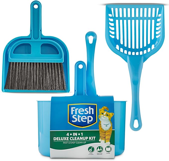 Fresh Step Starter Kit for Cats | Cat Litter Cleanup Kit with Everything Pet Parents Need for Cat and Kitten Cleanup| Cat Litter Box Deluxe Cleanup Kit