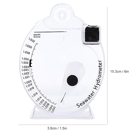 Specific Gravity Aquarium Gravity Test, Accurate Automatic Hydrometer Salinity Tester Aquarium Marine Salinity Meter Sea Specific Gravity Test for Fish Tank Pond Water Saltwater Freshwater