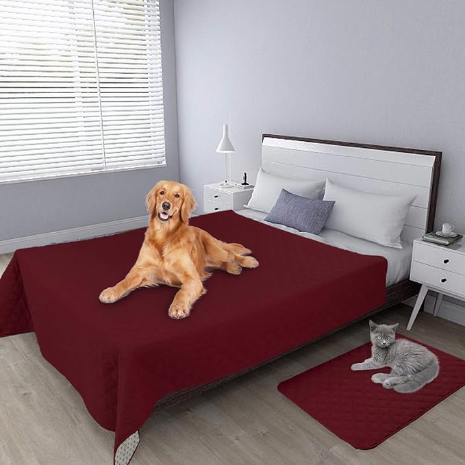 Easy-Going 100% Waterproof Dog Bed Cover, Non-Slip Pet Blanket for Furniture, Washable Couch Cover, Repleasement Sofa Cover (96X82 in,Christmas Red)