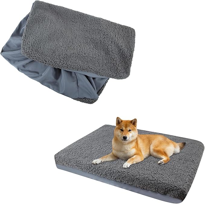 Dog Bed Covers,Waterproof Dog Bed Cover,Soft Plush Replacement Washable Dog Pillow Cover Pet Bed Cover,Removable Pet Dog Crate Pad Replacement Covers,Puppy Bed Cover for Dog Cat,Cover Only