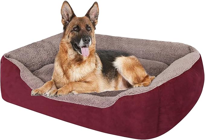 PUPPBUDD Dog Beds for Medium Dogs, Washable Dog Bed Comfortable and Breathable Pet Bed Rectangle Warming Dog Bed for Medium Dogs