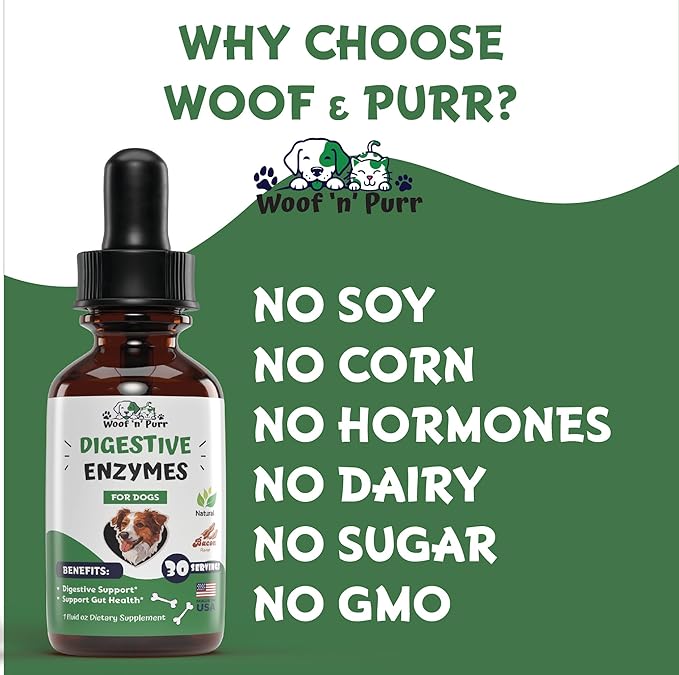 Dog Digestive Enzymes - Supports a Healthy Digestive Tract & Much More - Dog Digestive Support - Dog Enzymes - Dog Enzymes Digestive - Dog Digestive Enzyme - Dog Digestive Supplement - 1 fl oz