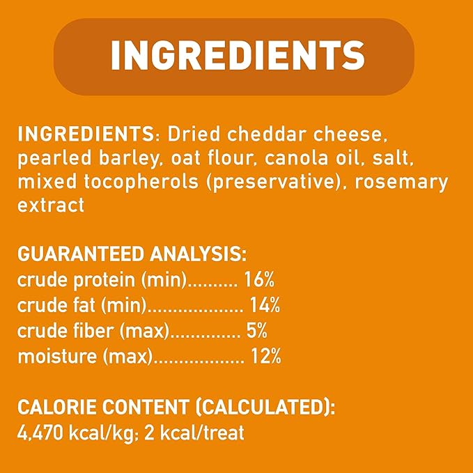 Cloud Star Tricky Trainers Crunchy Dog Training Treats 8 oz Pouch, Cheddar Flavor, Low Calorie Behavior Aid with 450 treats.