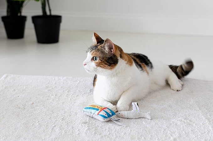 Pearhead Sofishticated Cat Toy Set, Crinkle and Plush Catnip Toy Set, Cat Owner Playtime Pet Accessory, Pet Toys, Cat Teaser Toys, Cat Owner Pet Toy Sets, Must Have Pet Accessories for Pet Owners