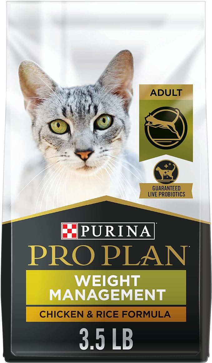 Purina Pro Plan Weight Control Dry Cat Food, Chicken and Rice Formula - 3.5 lb. Bag