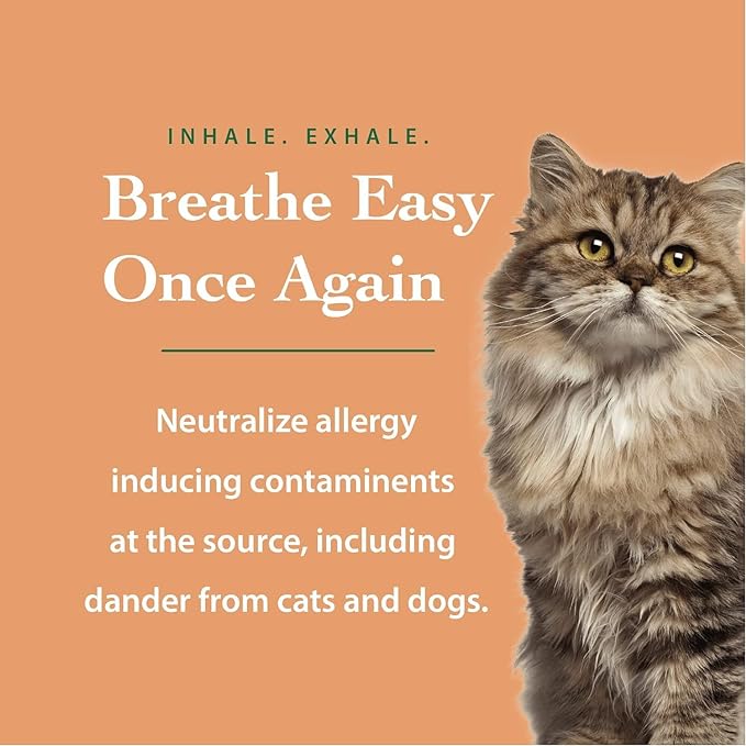 Solution - Plant-Based Dog & Cat Dander Remover Spray and Dust Mite Waste Reducer for Relief from Allergies - For Cleaning Home, Bedding, & Furniture Naturally