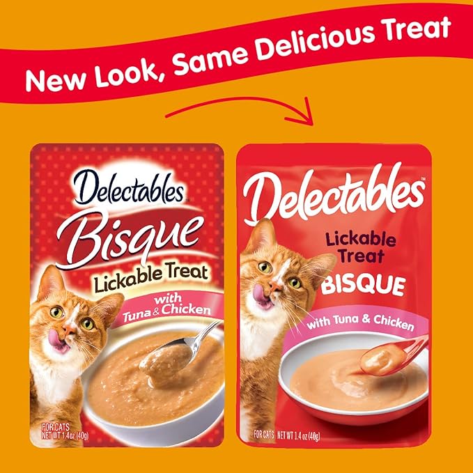 Hartz Delectables Bisque Lickable Cat Treats, Tuna & Chicken, 30 Count