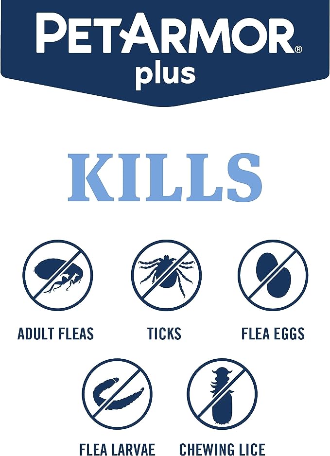 PetArmor Plus Flea and Tick Prevention for Dogs, Dog Flea and Tick Treatment, 1 Dose, Waterproof Topical, Fast Acting, X-Large Dogs (89-132 lbs)