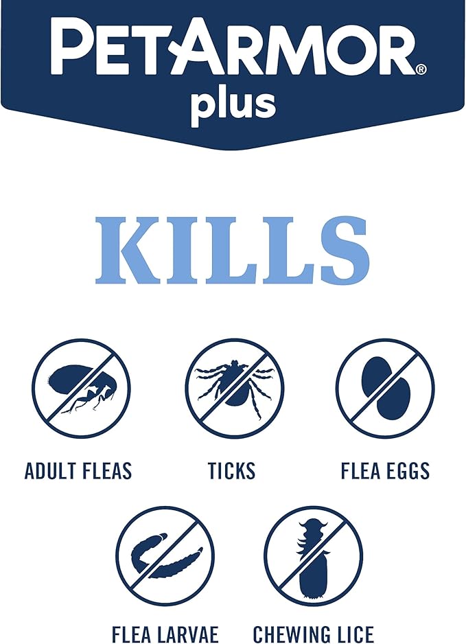PetArmor Plus Flea and Tick Prevention for Dogs, Dog Flea and Tick Treatment, 1 Dose, Waterproof Topical, Fast Acting, Large Dogs (45-88 lbs)