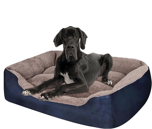 PUPPBUDD Dog Beds for Extra Large Dogs, Rectangle Washable Dog Bed Comfortable and Breathable Pet Sofa Warming Orthopedic Dog Bed for Jumbo Dogs