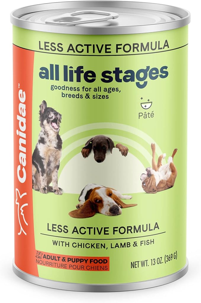 Canidae All Life Stages Premium Wet Dog Food for Less Active Dogs, Chicken, Lamb and Fish Formula, 13 Ounce (Pack of 12)