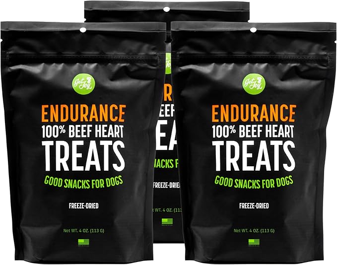 Freeze Dried Superfood 100% Beef Heart Dog Treats, 4 Ounce Bag (Pack of 3), Single Ingredient Organ Meat, High Protein, Heart Health, Energy, Grain Free, Gluten Free, Made in USA