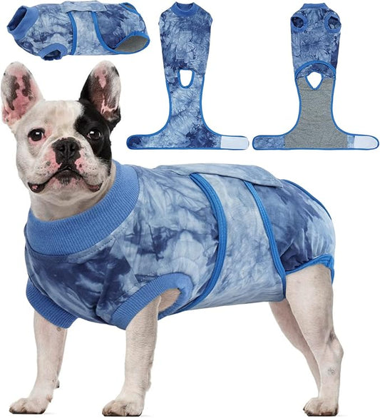 Kuoser Recovery Suit for Dogs, Soft Dog Surgery Suit Female Spay Breathable Neuter Suit for Male Dogs, Anti Licking Onesie Dog Surgical Suit Dog Body Suits After Surgery,Substitute E-Collar & Cone, L