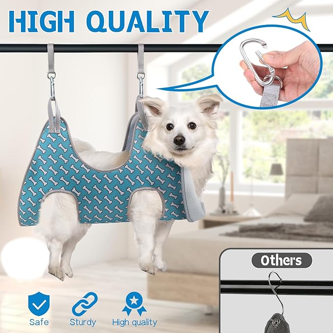 Supet Dog Grooming Hammock Harness for Cats Dogs, Relaxation Pet Grooming Hammock Restraint Dog & Small Animal Leashes Sling for Grooming Dog Grooming Helper for Nail Trimming Clipping Grooming