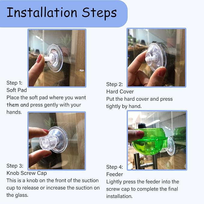 PINVNBY Reptile Suction Cup Feeder,Chameleon Feeding Food Bowl,Translucent Anti Escape Worm Live Fodder Container,Pet Ledge Water Dish Supplies for Lizard Gecko Bearded Dragon(4 Pcs)