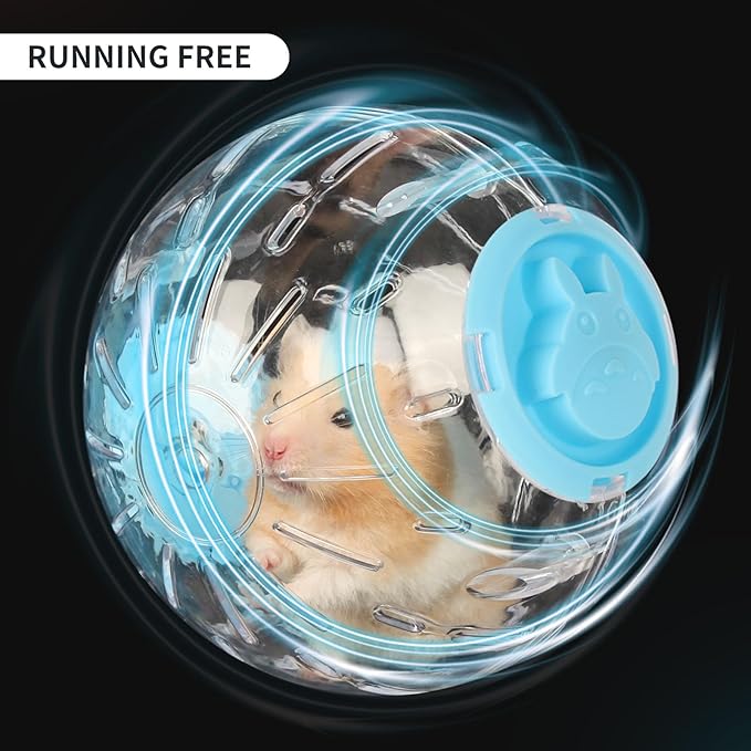 4.9 inch Hamster Ball, for Hamster Less Than 3.9 inch/10cm in Length, Portable and Compact, Hamster Exercise Toys, Blue and Clear