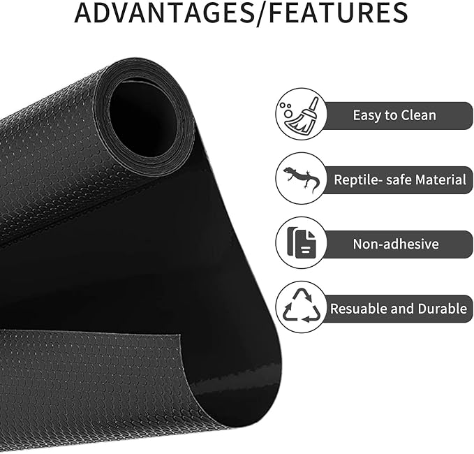 Reptile Carpet Terrarium Liner Bedding Reptile Substrate Mat(17.7in*118in) Non-Adhesive Tank Accessories for Bearded Dragon Snake Lizard Tortoise Habitat Leopard Gecko