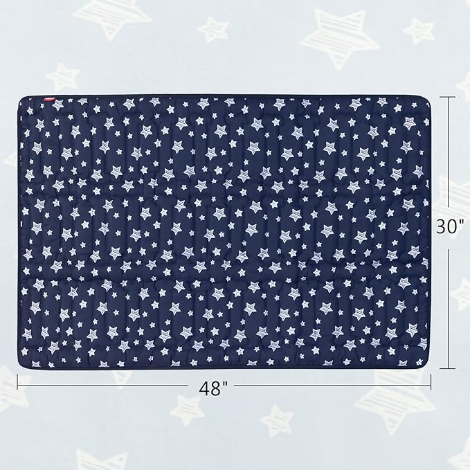 Dog Crate Mat (48" X 30"), Soft Dog Bed Mat with Cute Prints, Personalized Dog Crate Pad, Anti-Slip Bottom, Machine Washable Kennel Pad, Navy