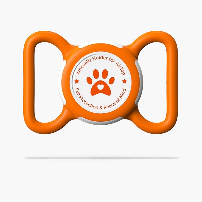 Airtag Dog Collar Holder, Durable & Lightweight Airtag Case, Slide-on Waterproof Protective Air Tag Holder for Dog Collar - for Dogs and Cats (Orange, Large)