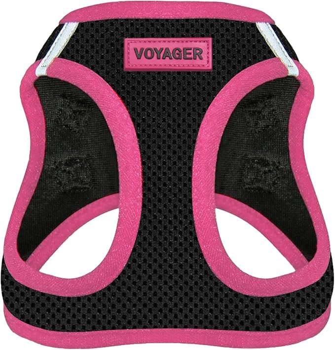 Voyager Step-in Air Dog Harness - All Weather Mesh Step in Vest Harness for Small and Medium Dogs by Best Pet Supplies - Pink Trim, XL