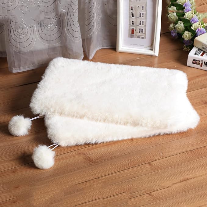 2-Pack 14" x15.7 Faux Rabbit Fur Cat Dog Bed Cushion Pad Mat, Cat Tree Tower Replacement Cushion Pad, Pad for Window Perch, Cat Dog Carrier House Cage Crate Kennel Furniture