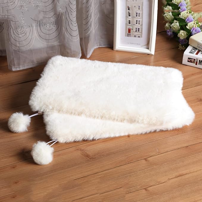 2-Pack 12"x15.7" Rectangular Faux Rabbit Fur Cat Tree Tower Replacement Cushion Pad, Cat Bed Mat, Pad for Window Perch, Cat Dog Carrier, Cat Bed, Cat Dog House, Cat Cage