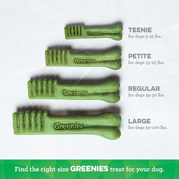 Greenies Original Regular Natural Dog Dental Care Chews Oral Health Dog Treats, 27 oz. Pack (27 Treats)