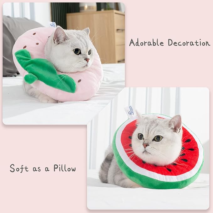 ANWA Adjustable Cat Cone Collar Soft, Cute Cat Recovery Collar, Cat Cones After Surgery for Kittens