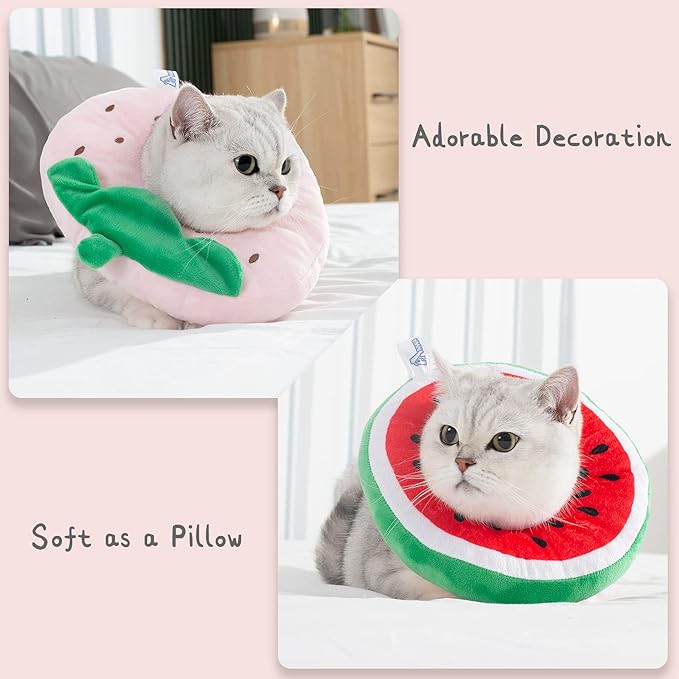 ANWA Adjustable Cat Cone Collar Soft, Cute Cat Recovery Collar, Cat Cones After Surgery for Kittens