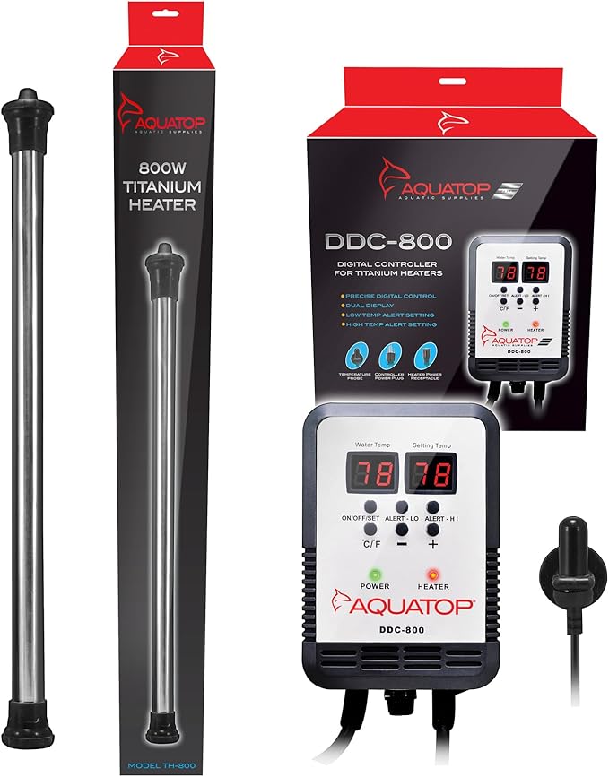 Aquatop Digital Controller & 800-Watt Titanium Aquarium Heater Combo