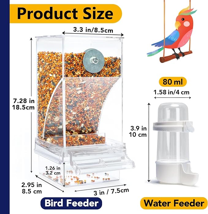 Anti Spill Bird Feeder for Multiple Pets, Polyester Material, No Mess