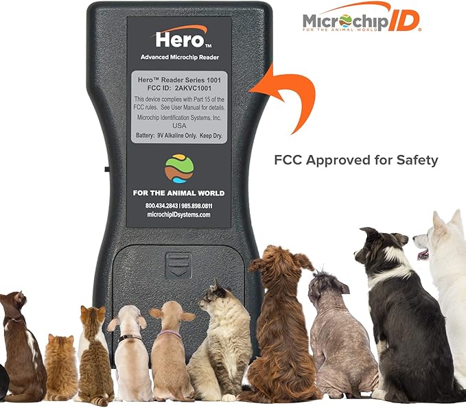 Hero Pet Microchip Reader, Bluetooth, Includes Case and Test Chip