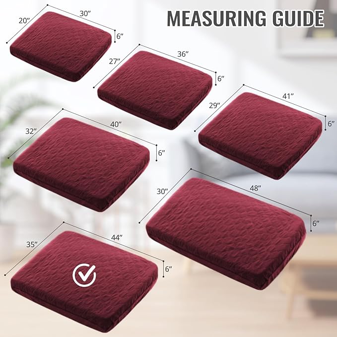 nanbowang Waterproof Dog Bed Covers Replacement Washable Pet Hair Easy to Remove, Dog Pillow Cover Quilted, Pet Bed Cover Lovely Puppy Bed Cover for Dog/Cat (35X44X6 (1pack), Burgundy)