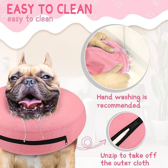 Supet Inflatable Dog Cone Collar for Small Dogs Puppies Cats, Soft Cone for Dogs Cats to Stop Licking, E Collar Dog Neck Donut Dog Cone Alternative After Surgery