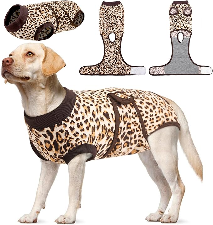 Kuoser Dog Surgery Recovery Suit, Recovery Suit for Female Male Dogs, Dog Onesie After Surgery Spay Neuter, Anti-Licking Pet Surgical Recovery Snugly Suit, Bodysuit for Abdominal Wounds Skin Disease