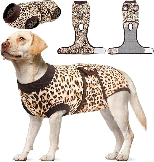 Kuoser Dog Surgery Recovery Suit, Recovery Suit for Female Male Dogs, Dog Onesie After Surgery Spay Neuter, Anti-Licking Pet Surgical Recovery Snugly Suit, Bodysuit for Abdominal Wounds Skin Disease