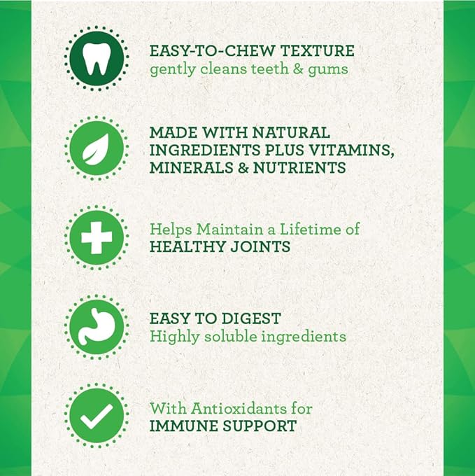 Greenies Aging Care Regular Natural Dental CareDog Treats, 27 oz. Pack (27 Treats)