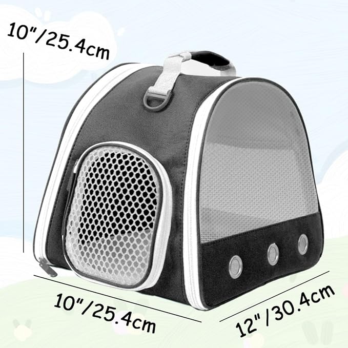 Breathable Guinea Pig Carrier Backpack with Nylon Mesh Window Portable Carrier for Guinea Pig, Bunny Bearded Dragon Bird Chinchilla Ferret Travel Outdoor