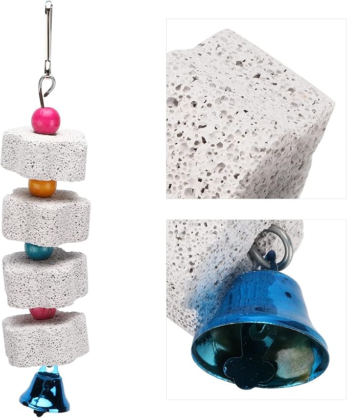 Parrot Chewing Toy, Bird Beak Grinding Mineral Stone Colorful Bird Block Toys Parrot Lava Block Calcium Supplement Food Chew Training Toys for African Greys Eclectus Budgies