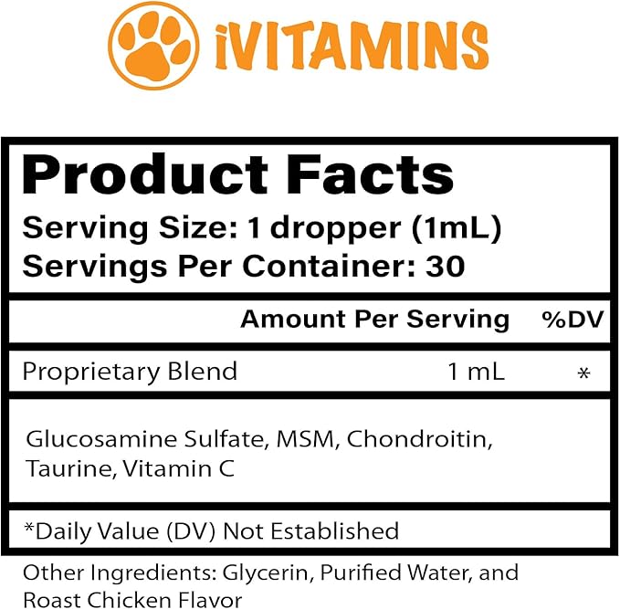 Glucosamine for Cats | Cat Glucosamine | Glucosamine for Cats Liquid | Cat Joint Supplement | Joint Supplement for Cats | Cat Joint Pain Relief | Joint Support for Cats | 1 fl oz: Chicken Flavor