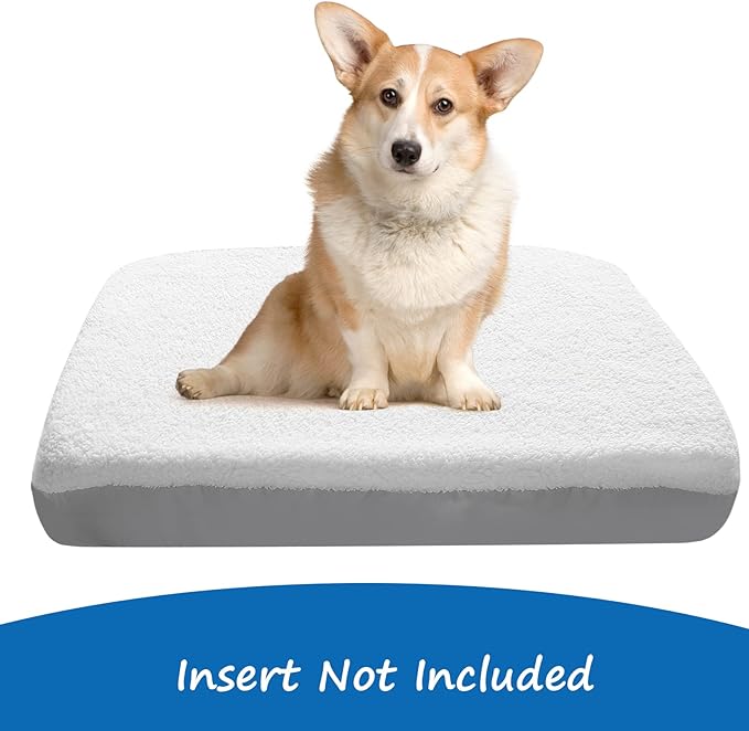 Coldwind Dog Bed Covers Replacement, 15 x 20 inch, Waterproof, Washable Ultra Soft Velvet, Fits Most Standard Pet Beds, Rectangular, Removable Cover, for Dogs & Cats