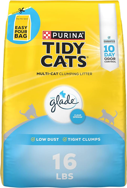 Purina Tidy Cats Clumping Multi Cat Litter, Glade Clear Springs - 16 lb. Bag