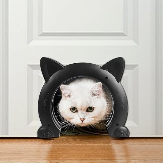 Cat Door Interior Door - No-Flap Cat Door for Interior Door, Cat Door Interior Door for Cats Up to 21 lbs, Easy DIY Setup, Secured Installation in Minutes, No Training Needed
