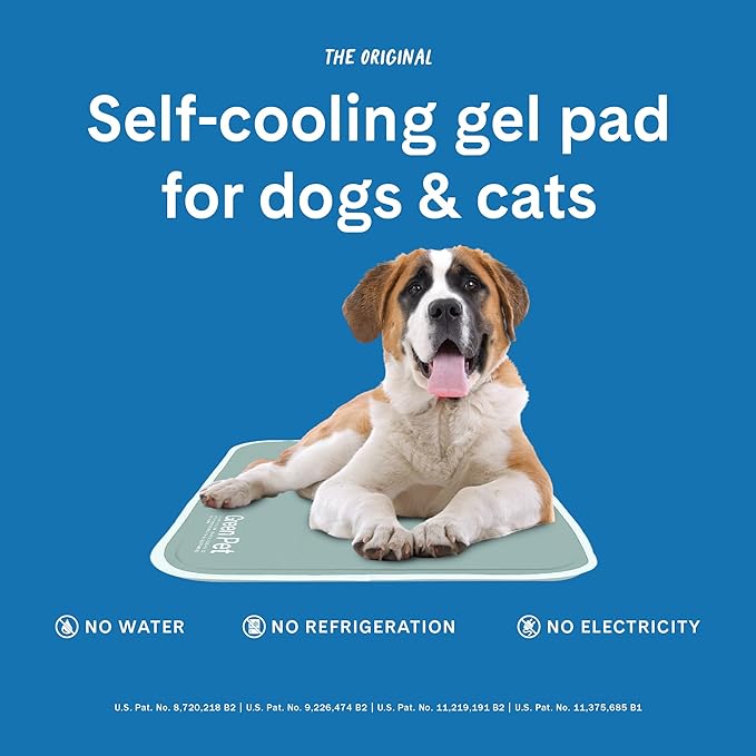 The Green Pet Shop Dog Cooling Mat, Extra Large - Pressure Activated Pet Cooling Mat for Dogs and Cats, for XL Sized Pets (80 Plus Lb.) - Non-Toxic Gel Dog Cooling Pad, No Water Needed - Sage Grey