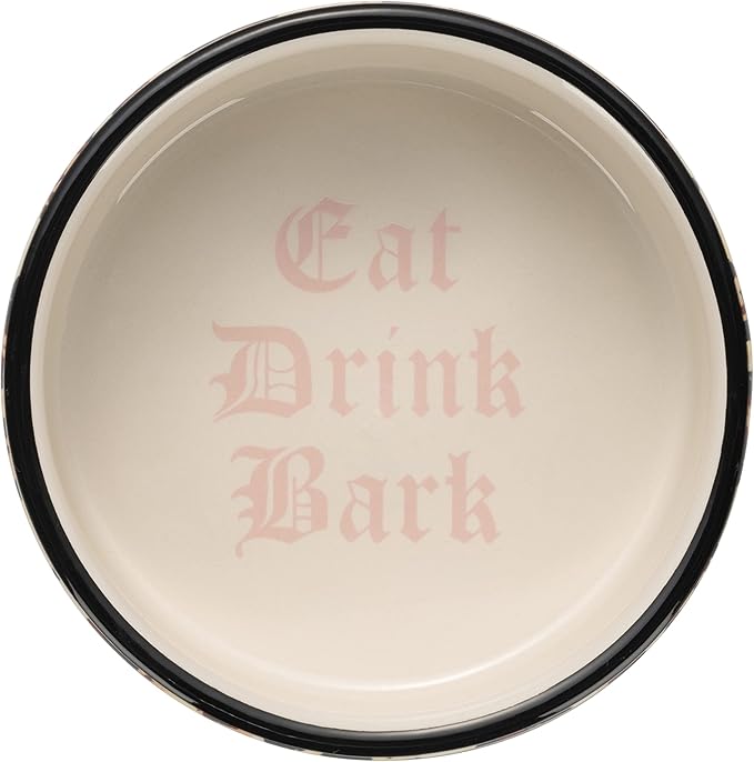Juicy Couture Dog Bowl Set – 2 Piece 16oz Ceramic Dog Bowls, Dishwasher Friendly, Slip & Scratch Resistant Dog Water Bowl, Pet Feeder for Small & Medium Puppy (Leopard)