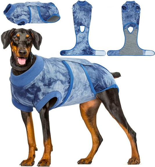 Kuoser Dog Surgery Suit, Surgical Onesie for Dogs Female Spay, Soft Dog Recovery Suit Male Neuter, Pet Abdominal Surgery Shirt Dog Body Suits After Surgery Wear, Anti Licking Dog Cone Alternative, XL