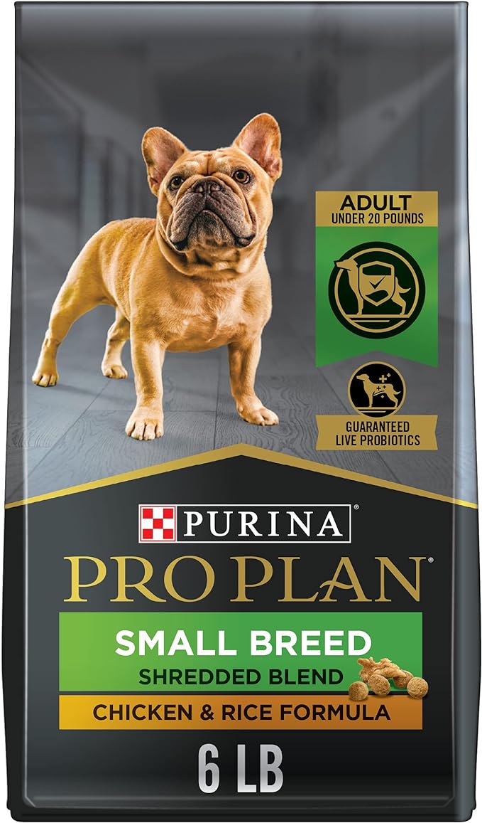 Purina Pro Plan Small Breed Dog Food With Probiotics for Dogs, Shredded Blend Chicken & Rice Formula - 6 lb. Bag