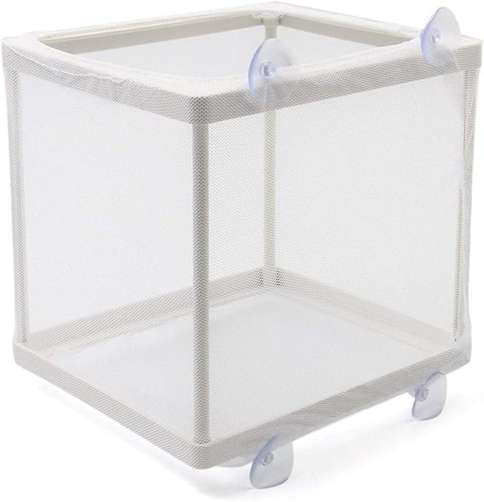 Fish Hatchery Breeder Box Aquarium Separation Net Nylon Incubator Mesh Fish Breeding Tanks Isolation Box White Square 20PCS