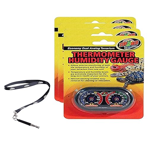 Analog Thermo Hygrometer, 6x4" with SS Pet Training Whistle, Precision Hygrometer Thermometer,Humidity Gauge,Dual Probe Design for Reptile,Amphibian, Bird Enclosures,Temp and Humidity Sensor Pack 4